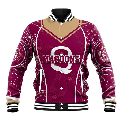 personalised-qld-maroons-rugby-indigenous-baseball-jacket-state-of-origin-canetoads