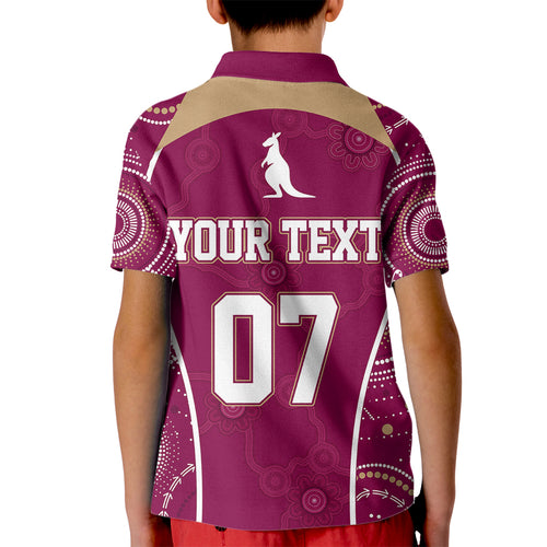 personalised-qld-maroons-rugby-indigenous-kid-polo-shirt-state-of-origin-canetoads