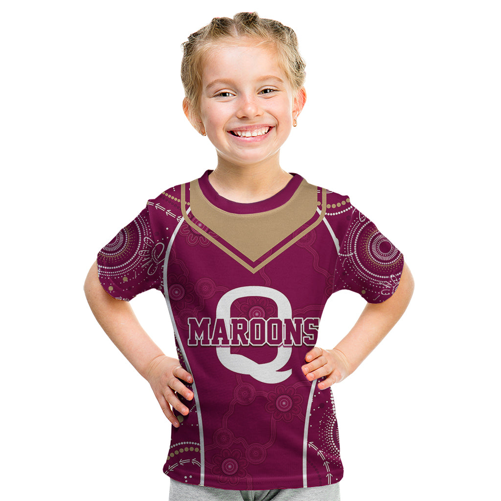 personalised-qld-maroons-rugby-indigenous-kid-t-shirt-state-of-origin-canetoads
