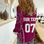 Personalised QLD Maroons Rugby Indigenous Women Casual Shirt State Of Origin Canetoads LT7