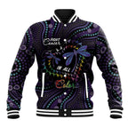 Fight Cancer In All Colors Australia Indigenous Baseball Jacket Dragonflies Aboriginal Art