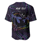Fight Cancer In All Colors Australia Indigenous Baseball Jersey Dragonflies Aboriginal Art