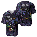 Fight Cancer In All Colors Australia Indigenous Baseball Jersey Dragonflies Aboriginal Art