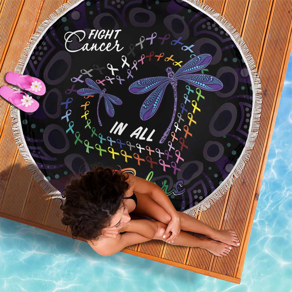 Fight Cancer In All Colors Australia Indigenous Beach Blanket Dragonflies Aboriginal Art