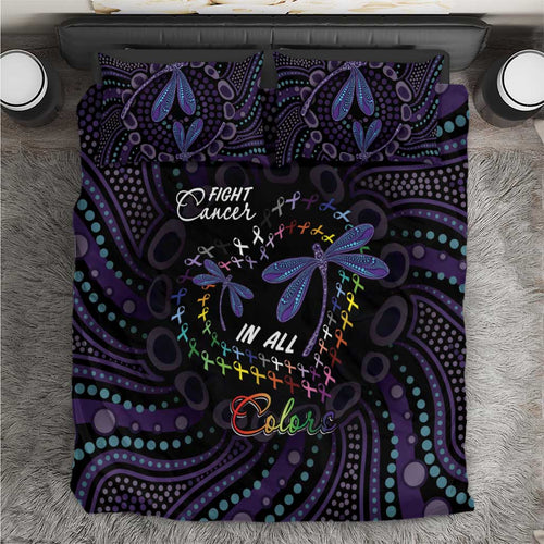 Fight Cancer In All Colors Australia Indigenous Bedding Set Dragonflies Aboriginal Art