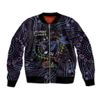 Fight Cancer In All Colors Australia Indigenous Bomber Jacket Dragonflies Aboriginal Art