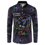 Fight Cancer In All Colors Australia Indigenous Button Sweatshirt Dragonflies Aboriginal Art