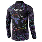 Fight Cancer In All Colors Australia Indigenous Button Sweatshirt Dragonflies Aboriginal Art