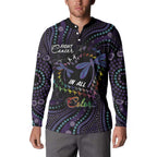 Fight Cancer In All Colors Australia Indigenous Button Sweatshirt Dragonflies Aboriginal Art