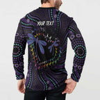Fight Cancer In All Colors Australia Indigenous Button Sweatshirt Dragonflies Aboriginal Art