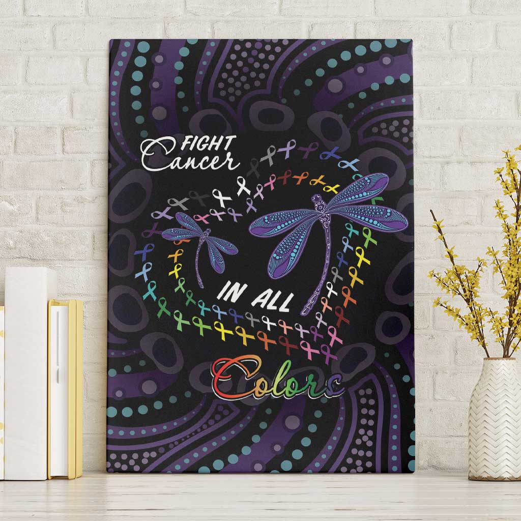 Fight Cancer In All Colors Australia Indigenous Canvas Wall Art Dragonflies Aboriginal Art