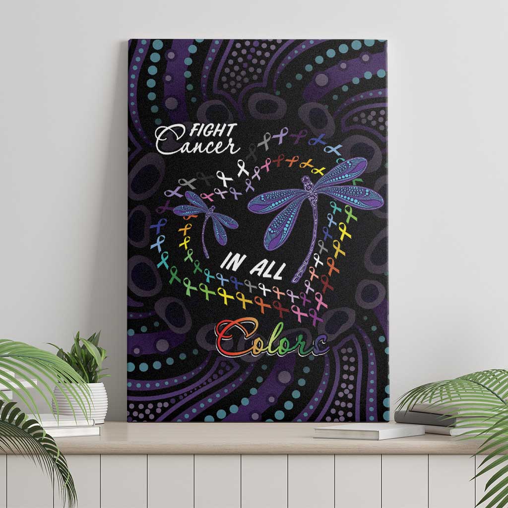 Fight Cancer In All Colors Australia Indigenous Canvas Wall Art Dragonflies Aboriginal Art