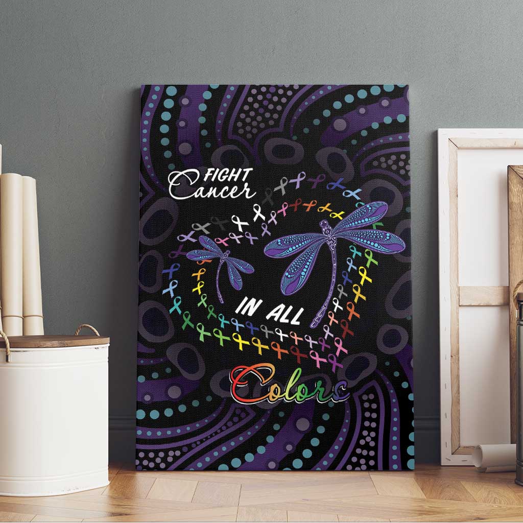Fight Cancer In All Colors Australia Indigenous Canvas Wall Art Dragonflies Aboriginal Art