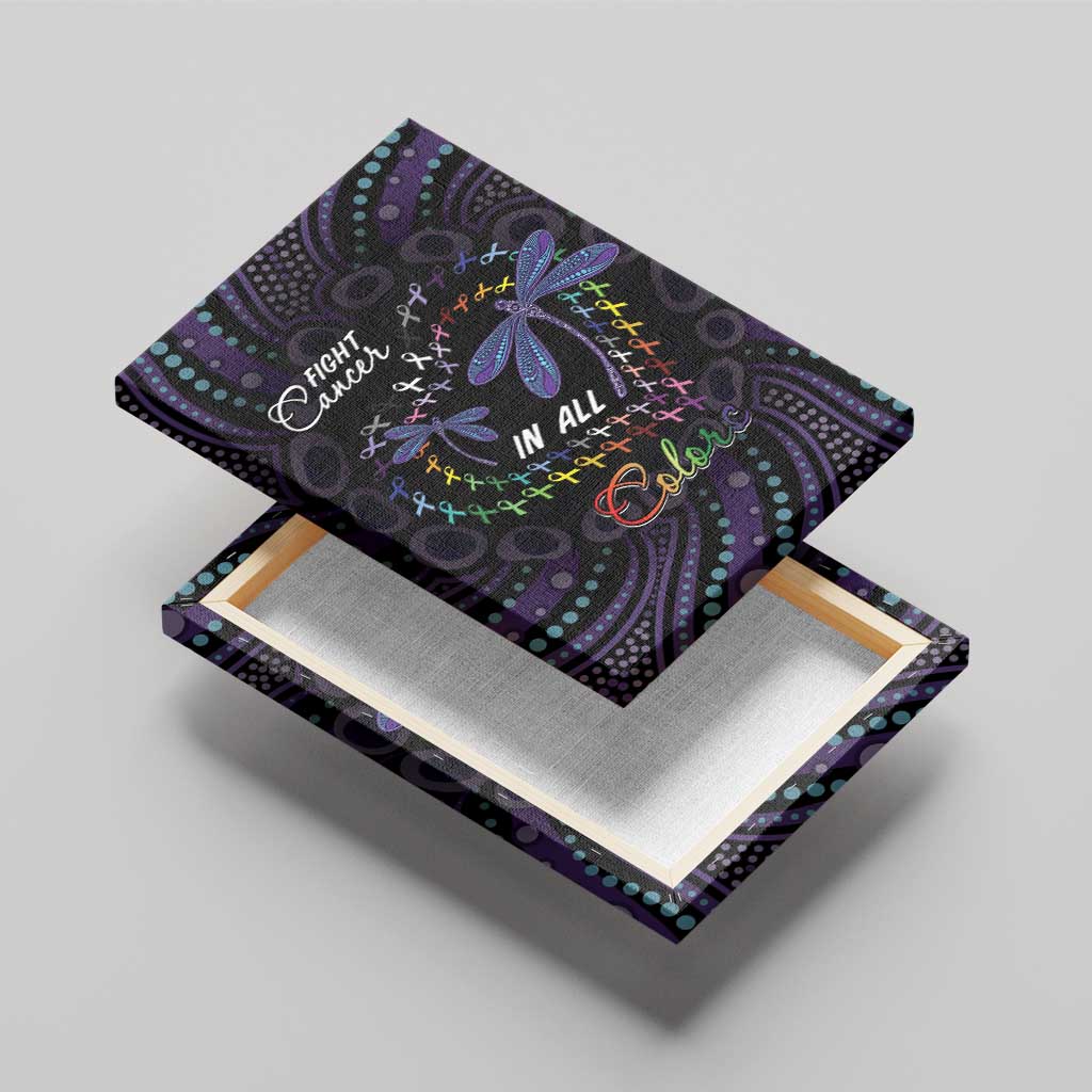 Fight Cancer In All Colors Australia Indigenous Canvas Wall Art Dragonflies Aboriginal Art
