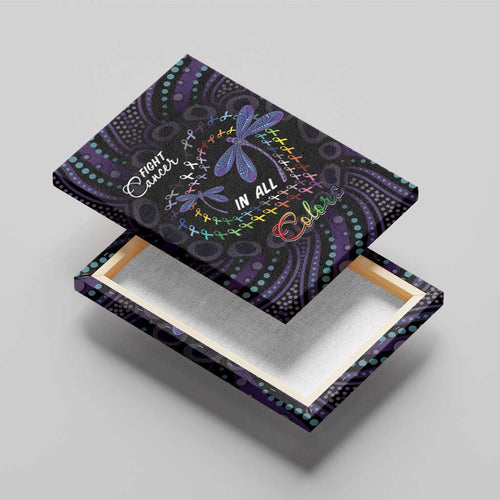Fight Cancer In All Colors Australia Indigenous Canvas Wall Art Dragonflies Aboriginal Art