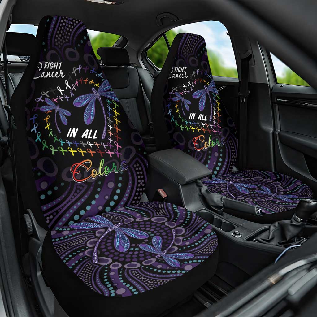 Fight Cancer In All Colors Australia Indigenous Car Seat Cover Dragonflies Aboriginal Art