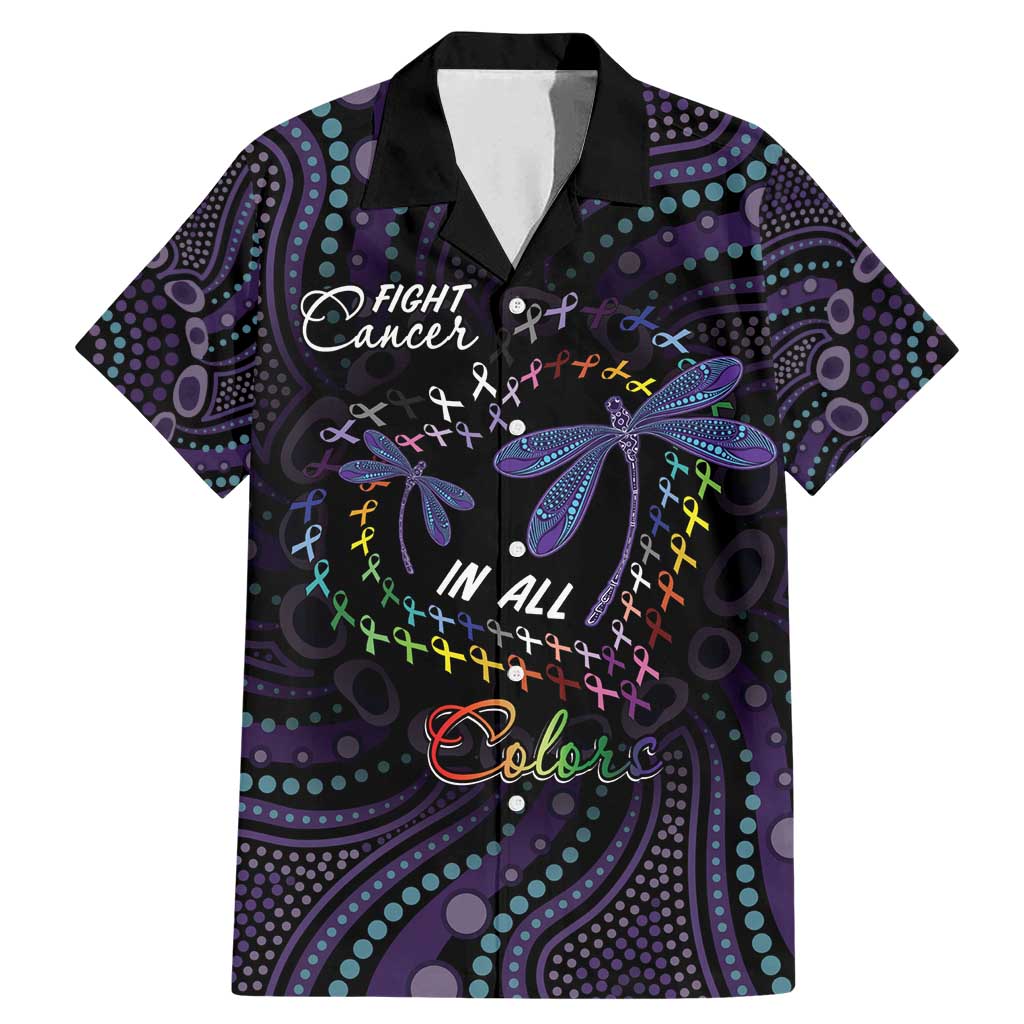 Fight Cancer In All Colors Australia Indigenous Family Matching Mermaid Dress and Hawaiian Shirt Dragonflies Aboriginal Art