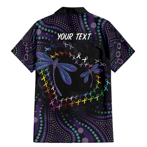 Fight Cancer In All Colors Australia Indigenous Family Matching Mermaid Dress and Hawaiian Shirt Dragonflies Aboriginal Art