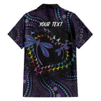 Fight Cancer In All Colors Australia Indigenous Family Matching Off The Shoulder Long Sleeve Dress and Hawaiian Shirt Dragonflies Aboriginal Art