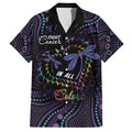 Fight Cancer In All Colors Australia Indigenous Family Matching Off Shoulder Maxi Dress and Hawaiian Shirt Dragonflies Aboriginal Art