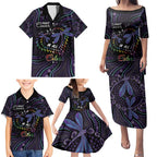 Fight Cancer In All Colors Australia Indigenous Family Matching Puletasi and Hawaiian Shirt Dragonflies Aboriginal Art