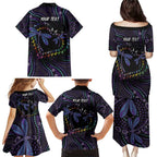 Fight Cancer In All Colors Australia Indigenous Family Matching Puletasi and Hawaiian Shirt Dragonflies Aboriginal Art