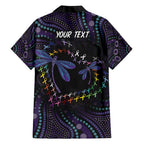 Fight Cancer In All Colors Australia Indigenous Family Matching Puletasi and Hawaiian Shirt Dragonflies Aboriginal Art