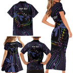 Fight Cancer In All Colors Australia Indigenous Family Matching Short Sleeve Bodycon Dress and Hawaiian Shirt Dragonflies Aboriginal Art