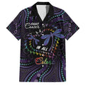 Fight Cancer In All Colors Australia Indigenous Family Matching Short Sleeve Bodycon Dress and Hawaiian Shirt Dragonflies Aboriginal Art