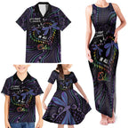 Fight Cancer In All Colors Australia Indigenous Family Matching Tank Maxi Dress and Hawaiian Shirt Dragonflies Aboriginal Art