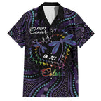 Fight Cancer In All Colors Australia Indigenous Family Matching Tank Maxi Dress and Hawaiian Shirt Dragonflies Aboriginal Art