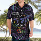 Fight Cancer In All Colors Australia Indigenous Hawaiian Shirt Dragonflies Aboriginal Art