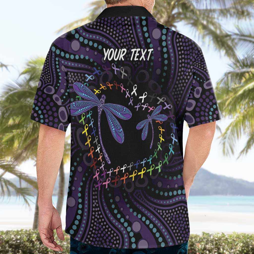 Fight Cancer In All Colors Australia Indigenous Hawaiian Shirt Dragonflies Aboriginal Art