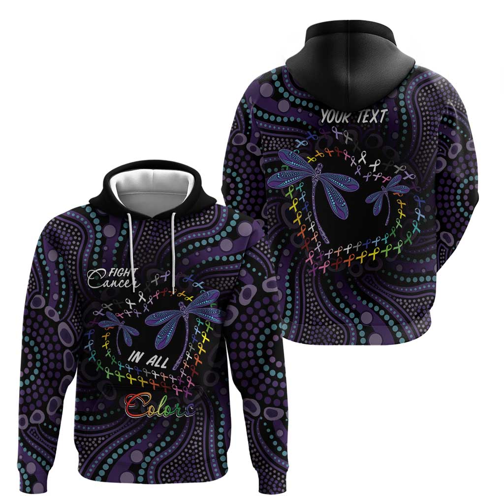 Fight Cancer In All Colors Australia Indigenous Hoodie Dragonflies Aboriginal Art