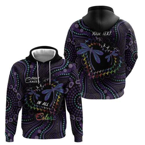 Fight Cancer In All Colors Australia Indigenous Hoodie Dragonflies Aboriginal Art
