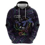 Fight Cancer In All Colors Australia Indigenous Hoodie Dragonflies Aboriginal Art