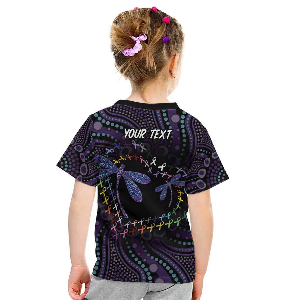 Fight Cancer In All Colors Australia Indigenous Kid T Shirt Dragonflies Aboriginal Art