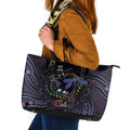 Fight Cancer In All Colors Australia Indigenous Leather Tote Bag Dragonflies Aboriginal Art