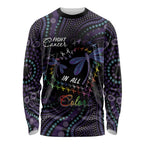 Fight Cancer In All Colors Australia Indigenous Long Sleeve Shirt Dragonflies Aboriginal Art