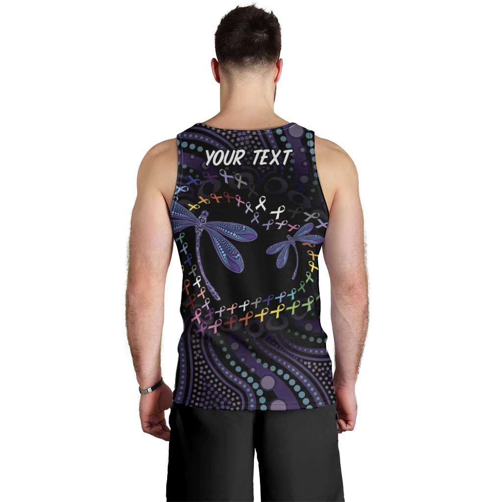 Fight Cancer In All Colors Australia Indigenous Men Tank Top Dragonflies Aboriginal Art