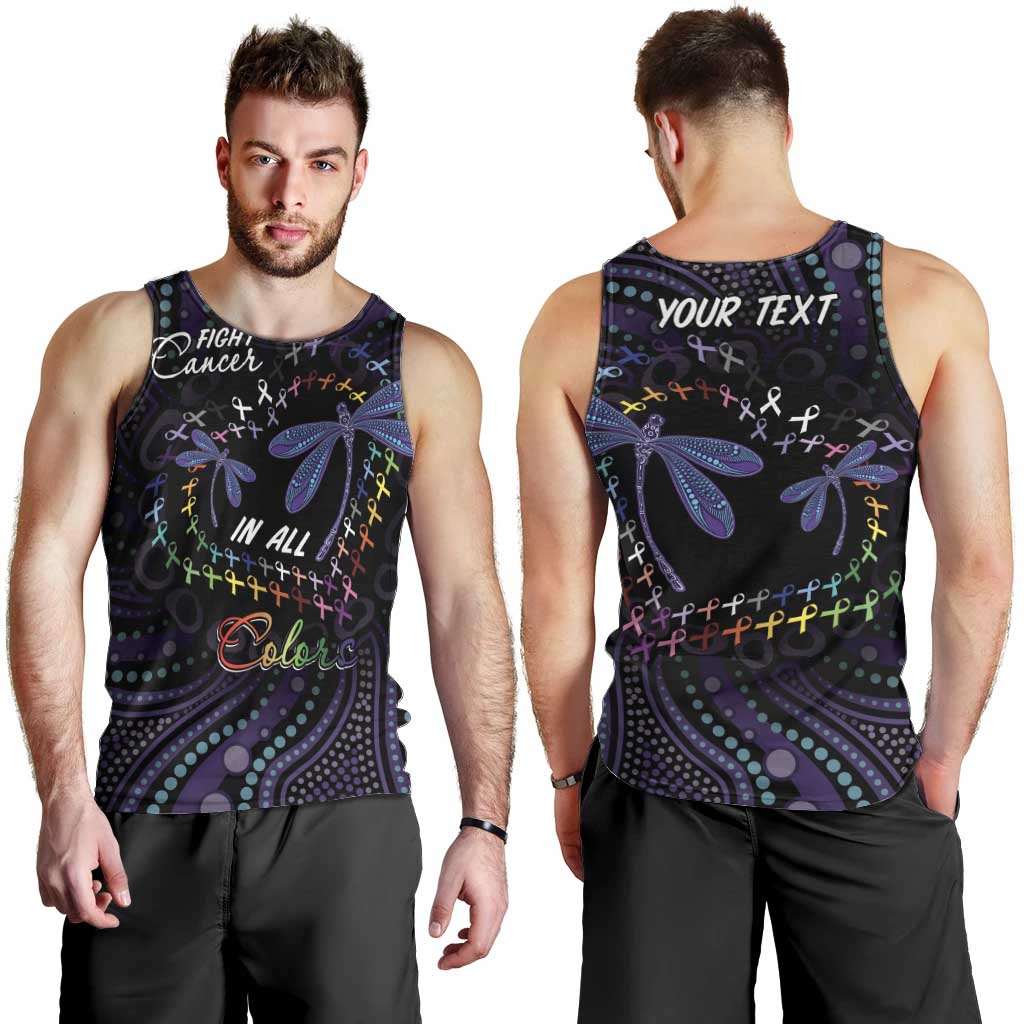 Fight Cancer In All Colors Australia Indigenous Men Tank Top Dragonflies Aboriginal Art