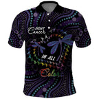 Fight Cancer In All Colors Australia Indigenous Polo Shirt Dragonflies Aboriginal Art