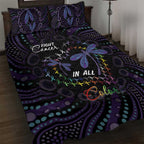 Fight Cancer In All Colors Australia Indigenous Quilt Bed Set Dragonflies Aboriginal Art