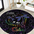 Fight Cancer In All Colors Australia Indigenous Round Carpet Dragonflies Aboriginal Art