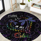 Fight Cancer In All Colors Australia Indigenous Round Carpet Dragonflies Aboriginal Art