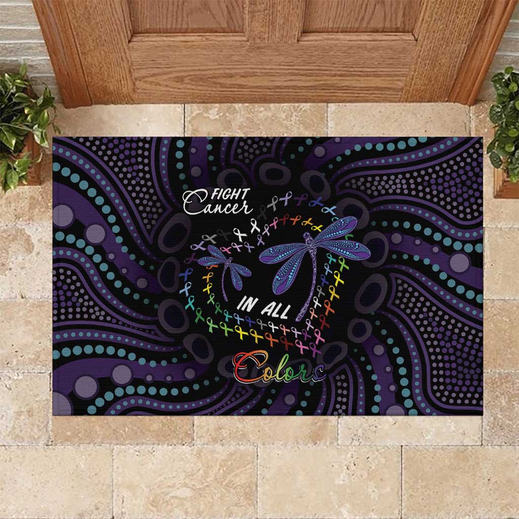 Fight Cancer In All Colors Australia Indigenous Rubber Doormat Dragonflies Aboriginal Art
