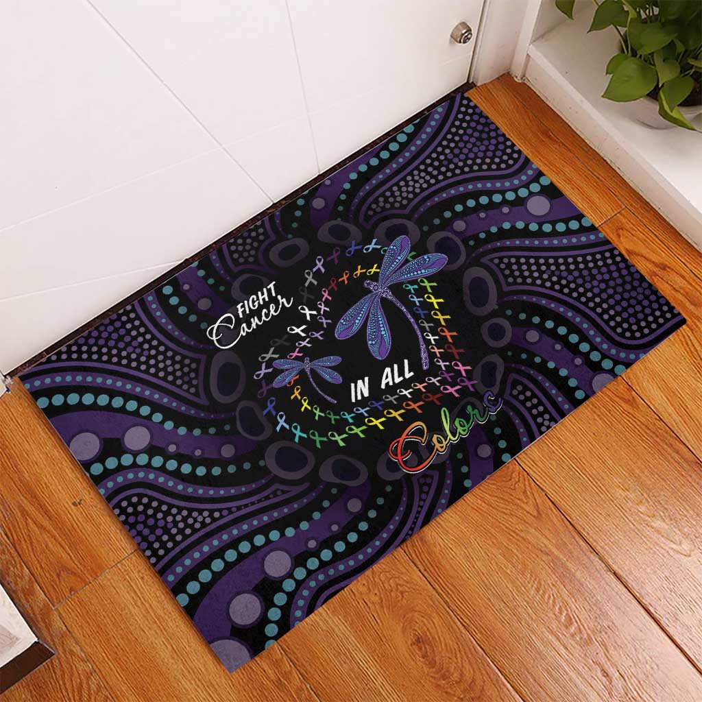 Fight Cancer In All Colors Australia Indigenous Rubber Doormat Dragonflies Aboriginal Art