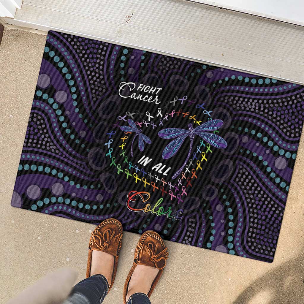 Fight Cancer In All Colors Australia Indigenous Rubber Doormat Dragonflies Aboriginal Art