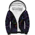 Fight Cancer In All Colors Australia Indigenous Sherpa Hoodie Dragonflies Aboriginal Art