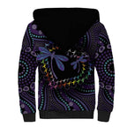Fight Cancer In All Colors Australia Indigenous Sherpa Hoodie Dragonflies Aboriginal Art
